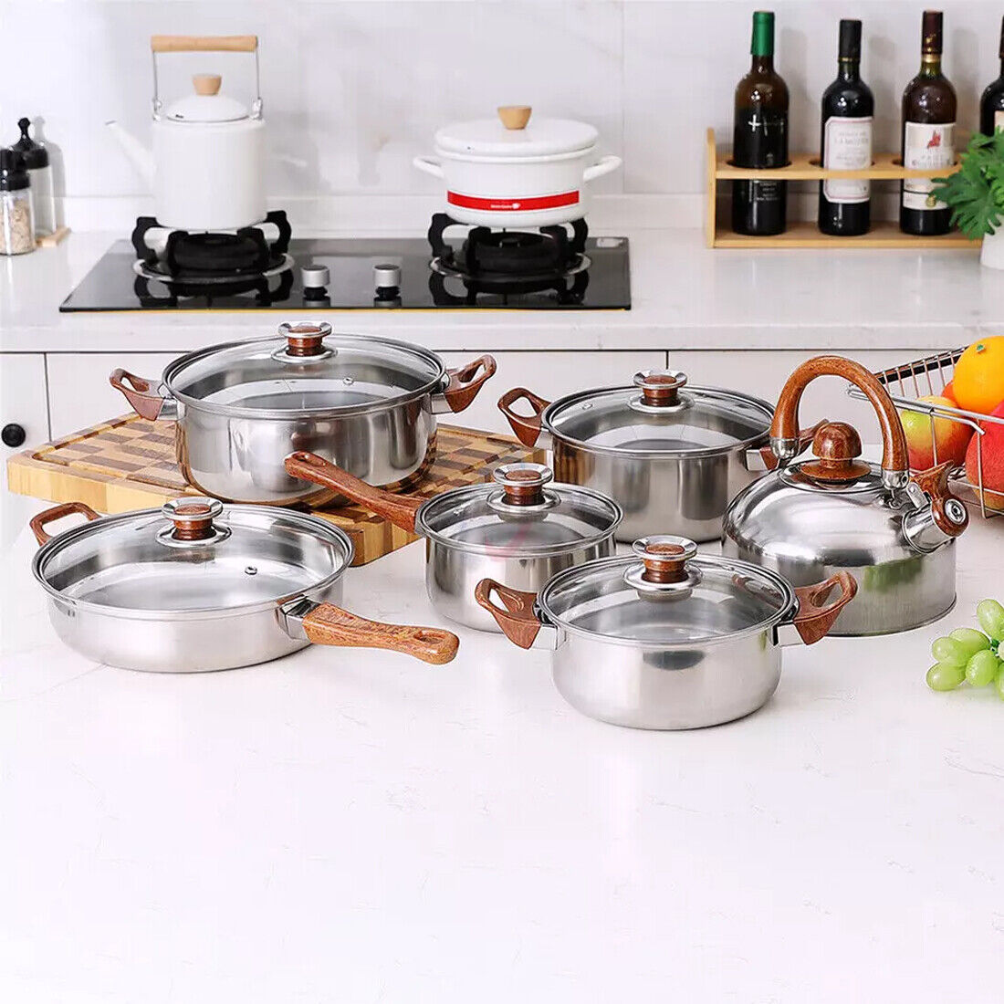 NEW 12pcs Stainless Steel Cookware Set